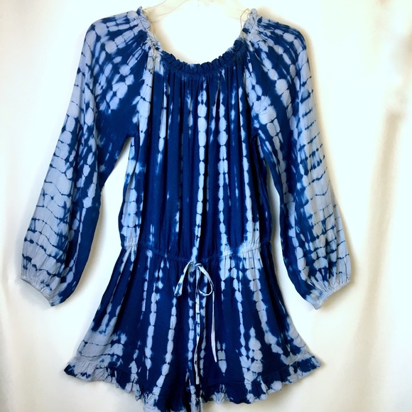 NWT Navy Blue Tie-Dye Romper - XL - Picture 1 of 8